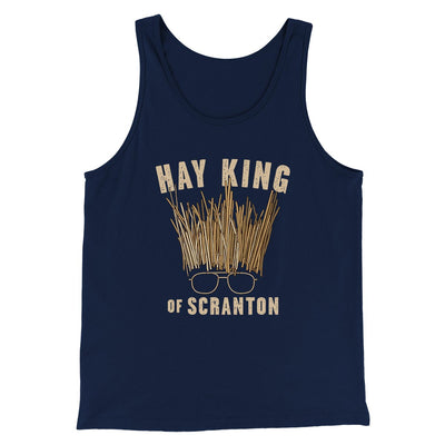 Hay King Funny Thanksgiving Men/Unisex Tank Top Navy | Funny Shirt from Famous In Real Life