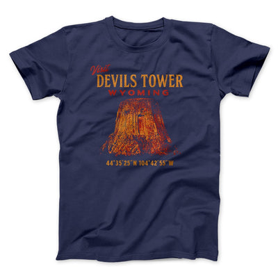 Visit Devils Tower Funny Movie Men/Unisex T-Shirt Navy | Funny Shirt from Famous In Real Life