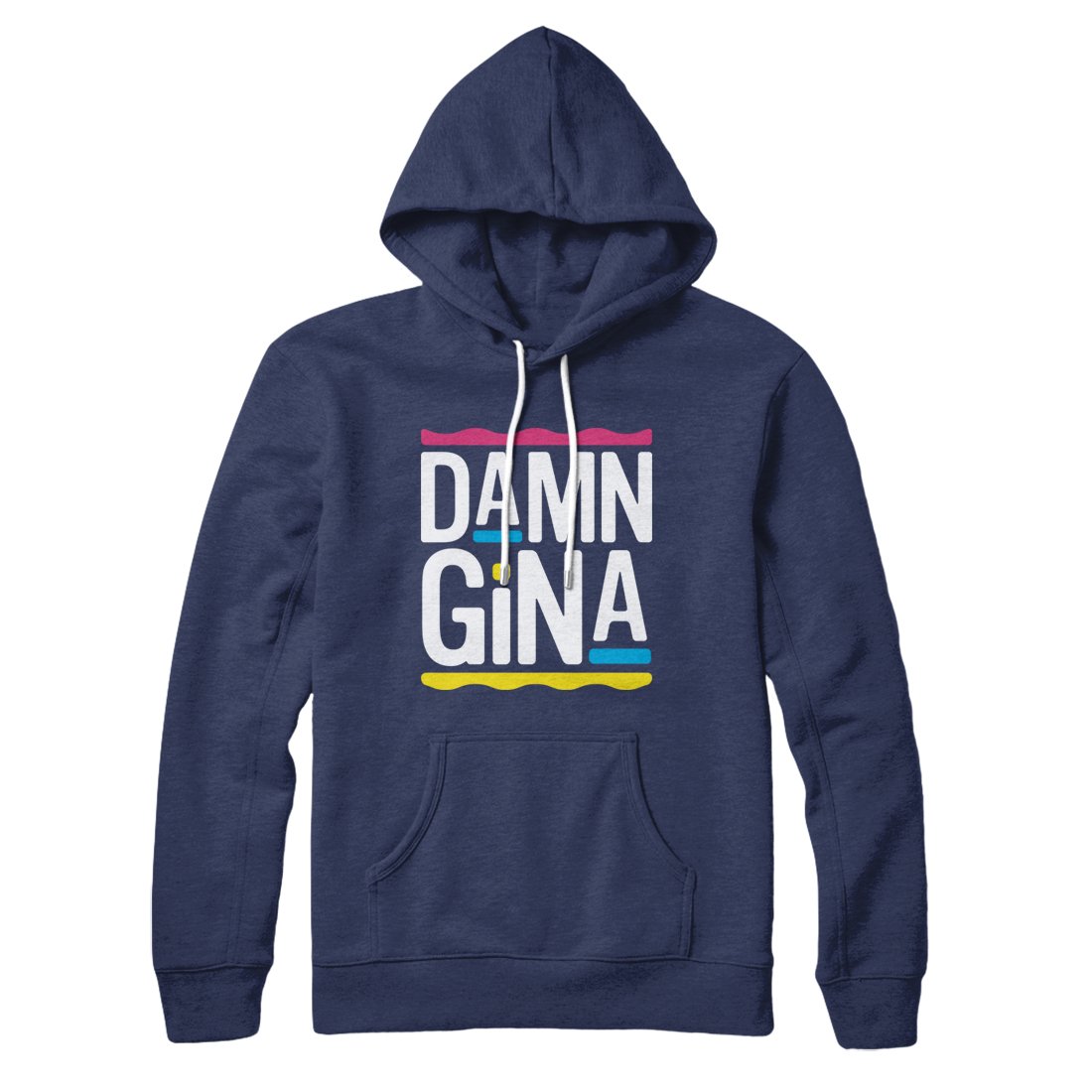 Damn Gina Hoodie Navy | Funny Shirt from Famous In Real Life