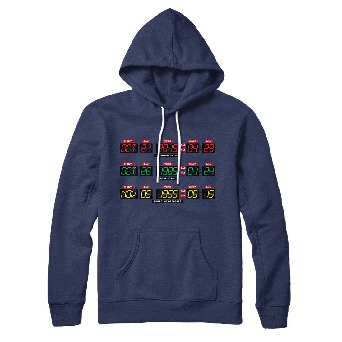 Time Machine Dashboard Hoodie Navy | Funny Shirt from Famous In Real Life