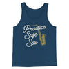 Practice Safe Sax Men/Unisex Tank Top Navy | Funny Shirt from Famous In Real Life
