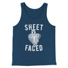 Sheet Faced Men/Unisex Tank Top Navy | Funny Shirt from Famous In Real Life