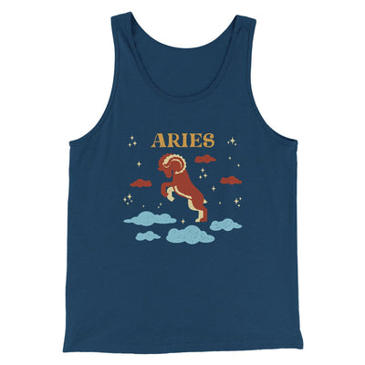 Aries Men/Unisex Tank Heather Navy | Funny Shirt from Famous In Real Life