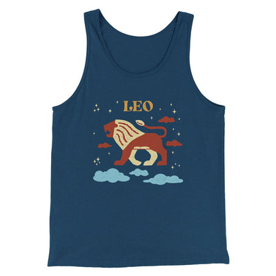 Leo Men/Unisex Tank Heather Navy | Funny Shirt from Famous In Real Life
