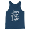 Here To Pet The Dogs Men/Unisex Tank Heather Navy | Funny Shirt from Famous In Real Life