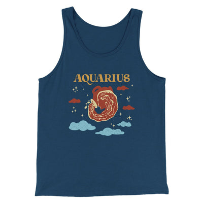 Aquarius Men/Unisex Tank Heather Navy | Funny Shirt from Famous In Real Life