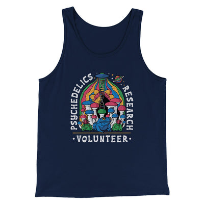 Psychedelics Research Volunteer Men/Unisex Tank Navy | Funny Shirt from Famous In Real Life