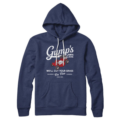 Gump's Lawn Service Hoodie Navy | Funny Shirt from Famous In Real Life
