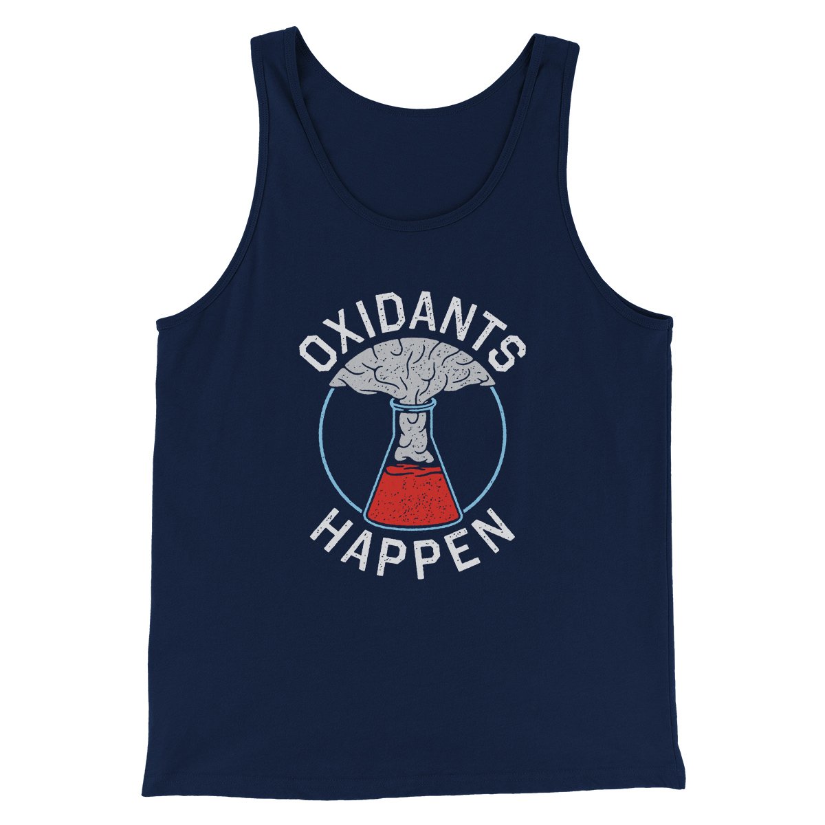 Oxidants Happen Men/Unisex Tank Navy | Funny Shirt from Famous In Real Life