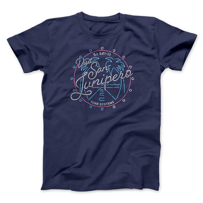 Visit San Junipero Funny Movie Men/Unisex T-Shirt Heather Navy | Funny Shirt from Famous In Real Life