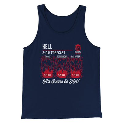 Hell Forecast Men/Unisex Tank Top Navy | Funny Shirt from Famous In Real Life