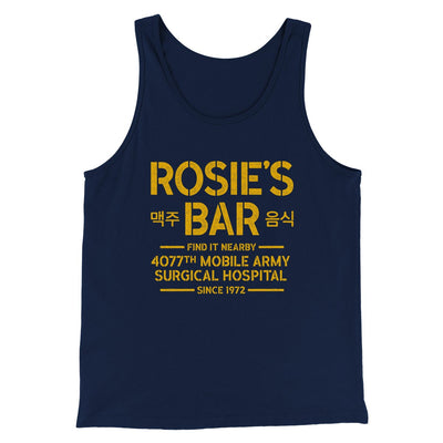 Rosie's Bar Men/Unisex Tank Top Navy | Funny Shirt from Famous In Real Life