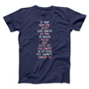 Arya's Kill List Men/Unisex T-Shirt Navy | Funny Shirt from Famous In Real Life