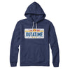 Outatime License Plate Hoodie Navy | Funny Shirt from Famous In Real Life