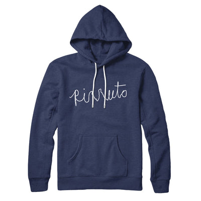 Rizzuto Cursive Hoodie Navy | Funny Shirt from Famous In Real Life