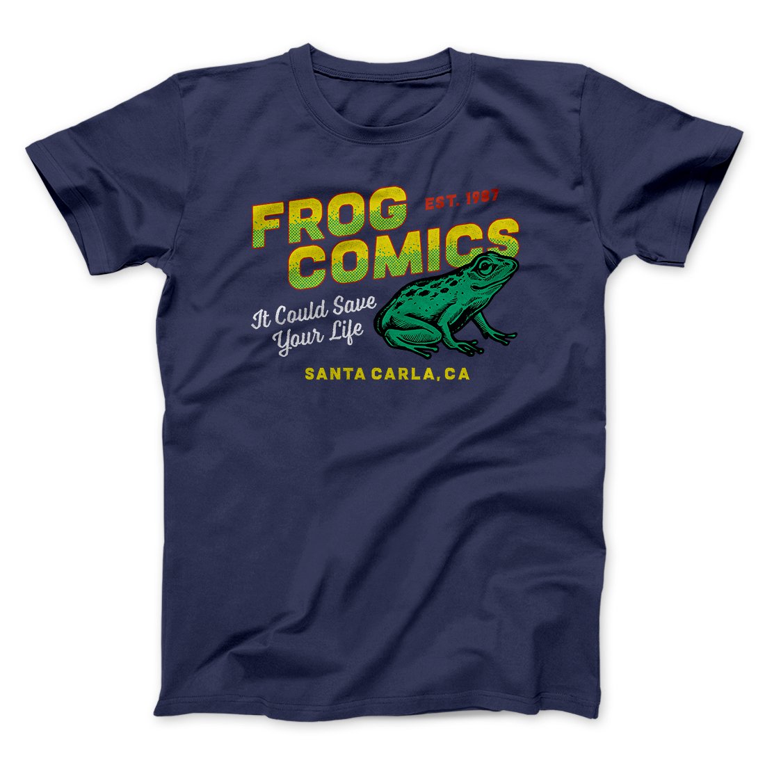 Frog Comics Funny Movie Men/Unisex T-Shirt Navy | Funny Shirt from Famous In Real Life