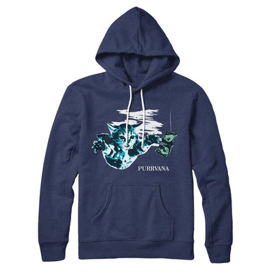 Purrvana Hoodie Navy | Funny Shirt from Famous In Real Life