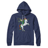 Leprechaun Unicorn Jockey Hoodie Navy | Funny Shirt from Famous In Real Life