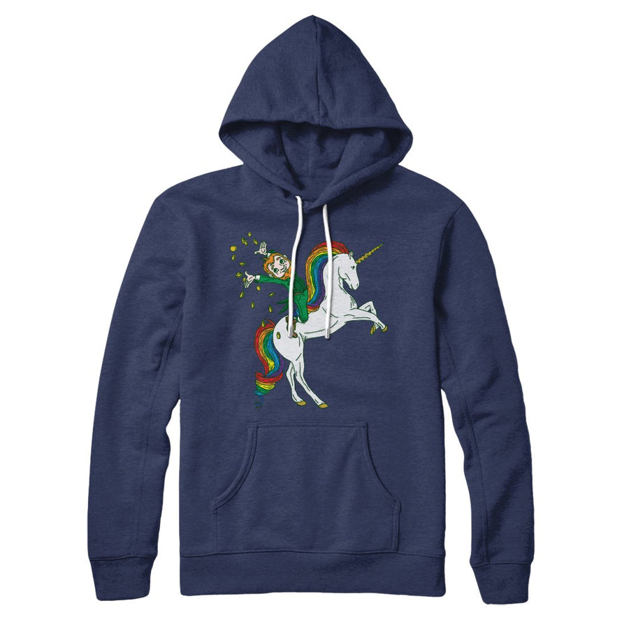 Leprechaun Unicorn Jockey Hoodie | Funny Shirt from Famous In Real Life