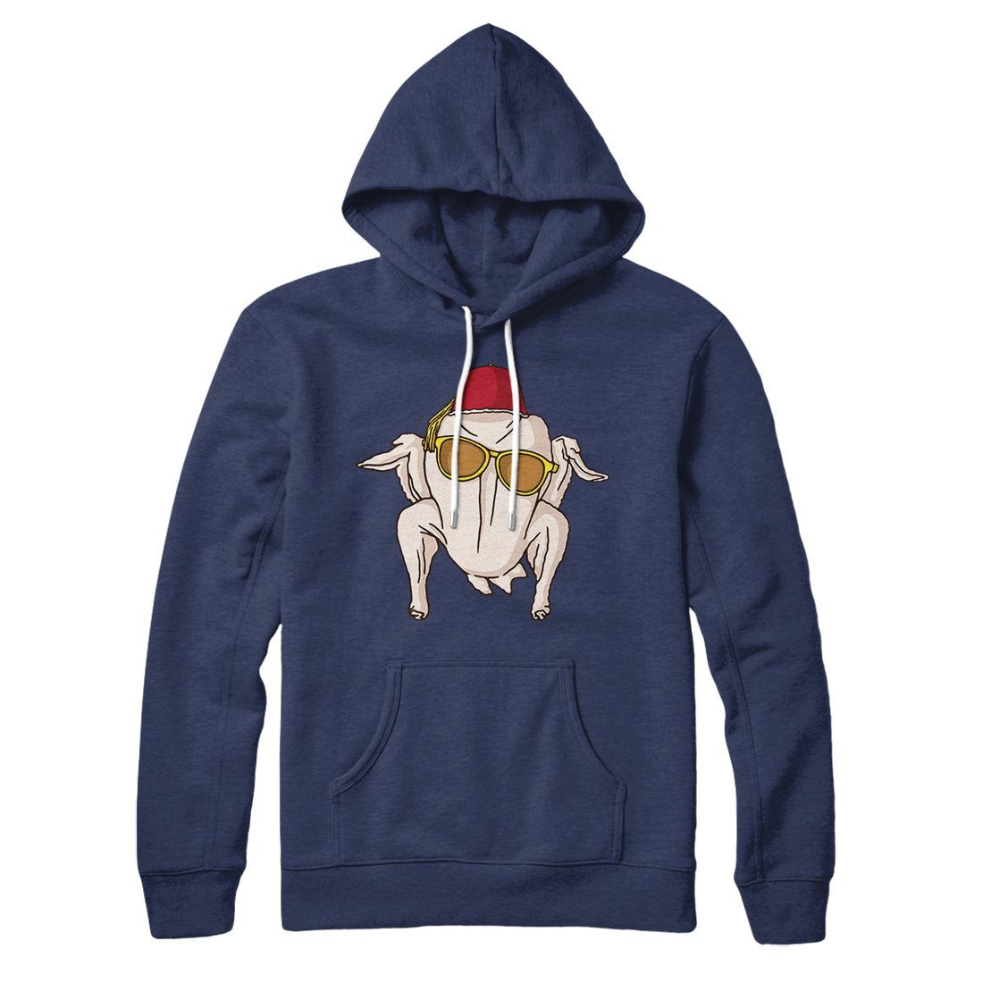 Monica Turkey Head Hoodie Navy | Funny Shirt from Famous In Real Life