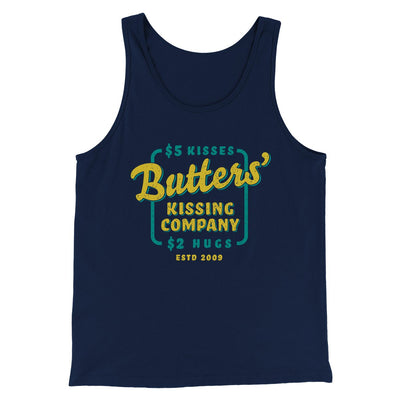 Butter's Kissing Company Men/Unisex Tank Top Navy | Funny Shirt from Famous In Real Life