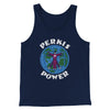 Perkis Power Men/Unisex Tank Top Navy | Funny Shirt from Famous In Real Life