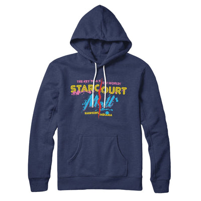 Starcourt Mall Hoodie Navy | Funny Shirt from Famous In Real Life