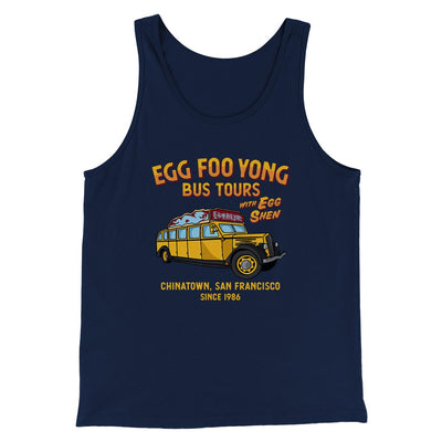 Egg Foo Yong Bus Tours Funny Movie Men/Unisex Tank Top Navy | Funny Shirt from Famous In Real Life