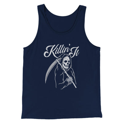 Killin' It Men/Unisex Tank Top Navy | Funny Shirt from Famous In Real Life