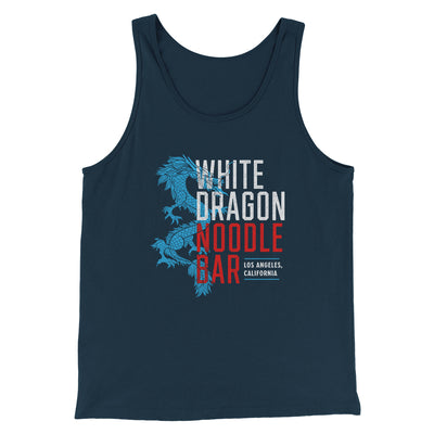 White Dragon Noodle Bar Funny Movie Men/Unisex Tank Top Heather Navy | Funny Shirt from Famous In Real Life