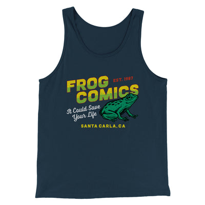 Frog Comics Funny Movie Men/Unisex Tank Top Heather Navy | Funny Shirt from Famous In Real Life