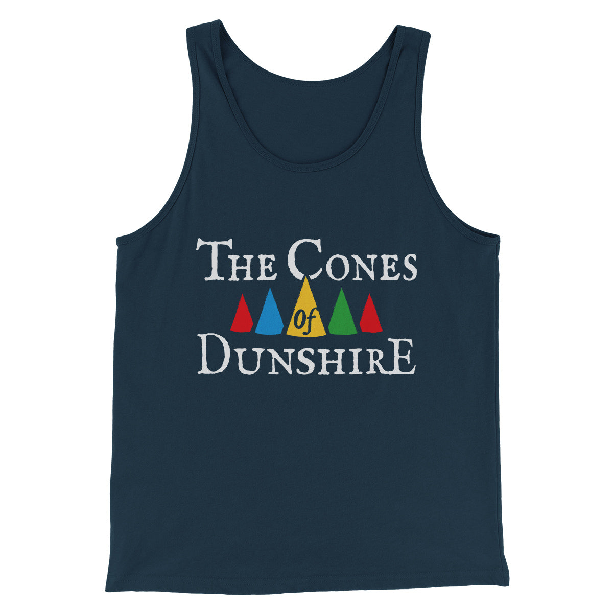 The Cones of Dunshire Men/Unisex Tank Top Heather Navy | Funny Shirt from Famous In Real Life