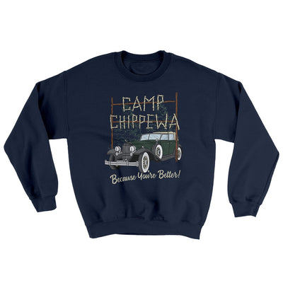 Camp Chippewa Ugly Sweater Navy | Funny Shirt from Famous In Real Life