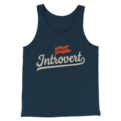 Proud Introvert Funny Men/Unisex Tank Top Heather Navy | Funny Shirt from Famous In Real Life