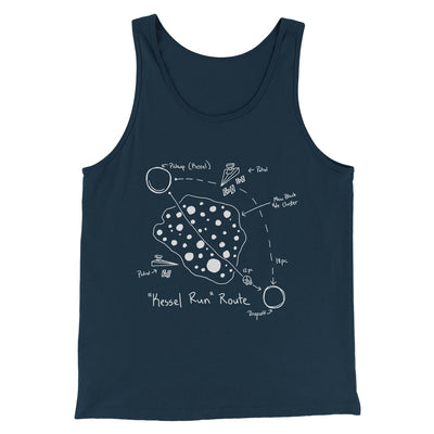 Kessel Run Directions Funny Movie Men/Unisex Tank Top Heather Navy | Funny Shirt from Famous In Real Life