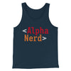Alpha Nerd Men/Unisex Tank Top Heather Navy | Funny Shirt from Famous In Real Life