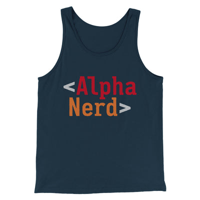 Alpha Nerd Men/Unisex Tank Top Heather Navy | Funny Shirt from Famous In Real Life