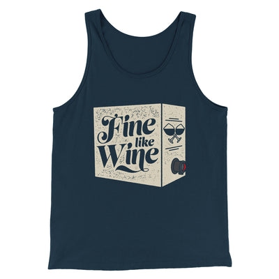 Fine Like Wine Men/Unisex Tank Top Heather Navy | Funny Shirt from Famous In Real Life
