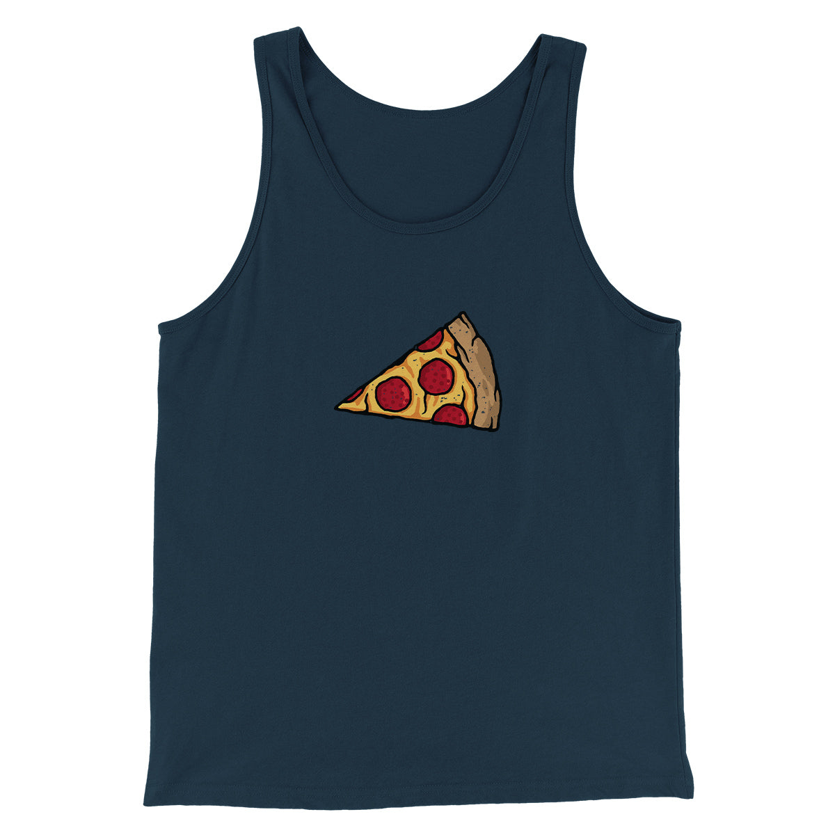 Pizza Slice Couple's Shirt Men/Unisex Tank Top Heather Navy | Funny Shirt from Famous In Real Life