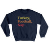 Turkey, Football, Nap Ugly Sweater Navy | Funny Shirt from Famous In Real Life