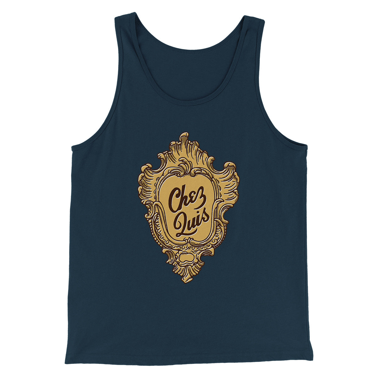 Chez Quis Funny Movie Men/Unisex Tank Top Heather Navy | Funny Shirt from Famous In Real Life