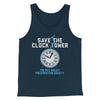 Save the Clock Tower Funny Movie Men/Unisex Tank Top Heather Navy | Funny Shirt from Famous In Real Life