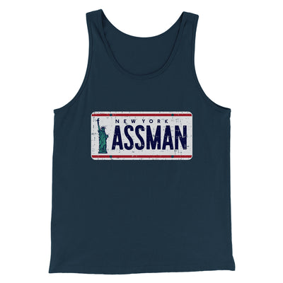Assman Men/Unisex Tank Top Heather Navy | Funny Shirt from Famous In Real Life