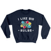 I Like Big Bulbs Men/Unisex Ugly Sweater Navy | Funny Shirt from Famous In Real Life