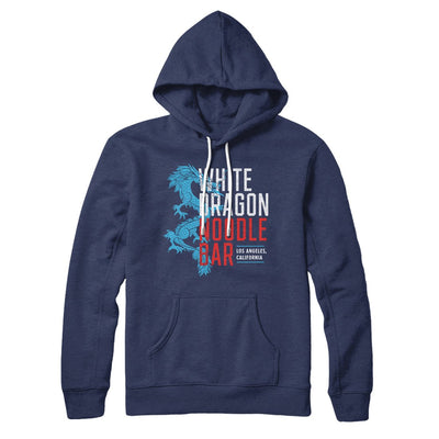 White Dragon Noodle Bar Hoodie Navy | Funny Shirt from Famous In Real Life
