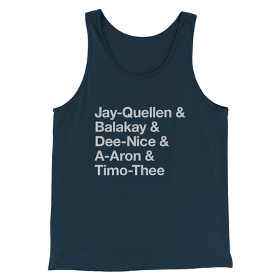 Substitute Teacher Names Men/Unisex Tank Top Heather Navy | Funny Shirt from Famous In Real Life