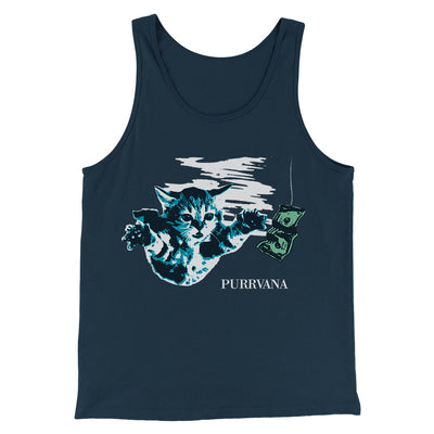 Purrvana Men/Unisex Tank Top Heather Navy | Funny Shirt from Famous In Real Life