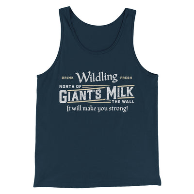 Wildling Giant's Milk Men/Unisex Tank Top Heather Navy | Funny Shirt from Famous In Real Life