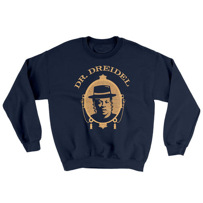 Dr. Dreidel Ugly Sweater Navy | Funny Shirt from Famous In Real Life