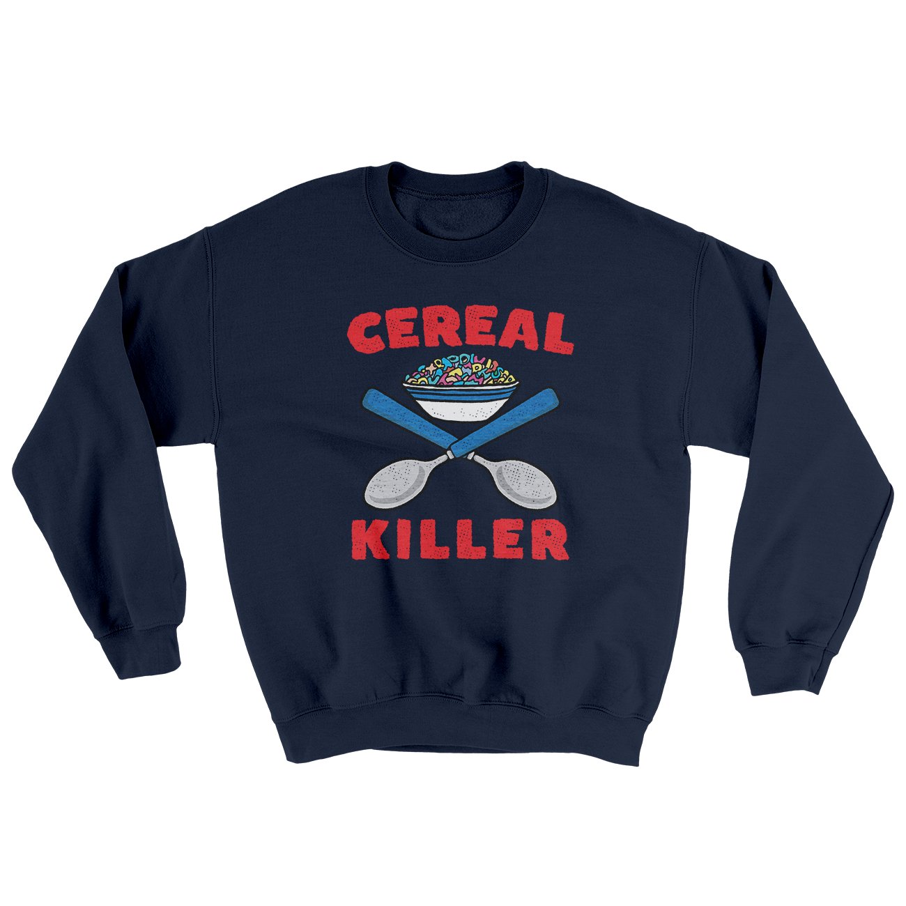 Cereal Killer Ugly Sweater Navy | Funny Shirt from Famous In Real Life